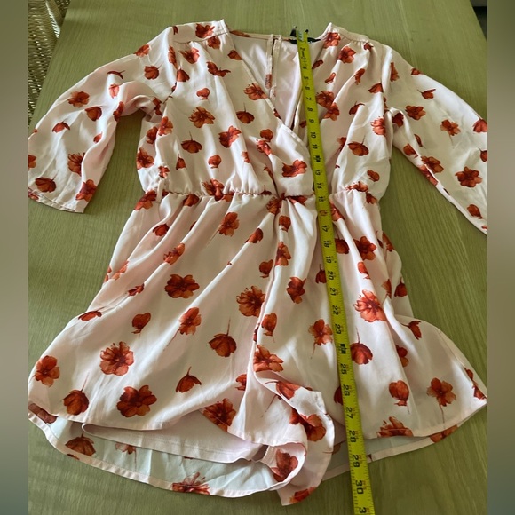 Lulu’s| Delvy Blush Pink Floral Print Surplice Romper, Barbiecore Style••• - Picture 14 of 16